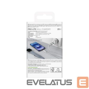 Adaptrid Puro  Puro PROLITE 25W USB-A / USB-C wall charger + USB-C - USB-C cable 1.2m - white 