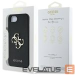 Tagakaaned Guess  Guess PU Grained 4G Metal Logo case for iPhone 16e - black 