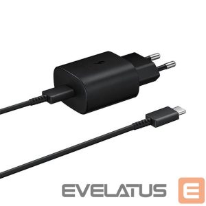 Adaptrid Samsung  Samsung 25W EP-TA800EBE USB-C Wall Charger with Samsung EP-DA705BBE USB-C / USB-C Cable - Black 