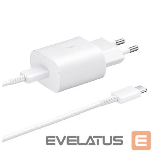 Adaptrid Samsung  Samsung 25W EP-TA800EWE USB-C Wall Charger with Samsung EP-DA705BWE USB-C / USB-C Cable - White 