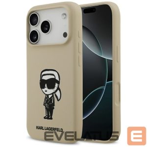 Tagakaaned Karl Lagerfeld Apple KARL LAGERFELD case for IPHONE 17 Pro compatible with MagSafe KLHMP17LSKIGROW (Silicone W/ KL Sketch & Logo) brown Brown