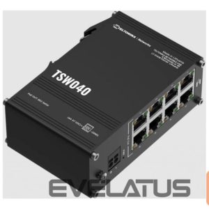 Server – muud tarvikud Teltonika  TSW040 Unmanaged 8-port PoE+Industrial Switch, 2-pin industrial DC power socket, 7 – 57 VDC, PoE-out 44-57 VDC, DIN rail bracket 