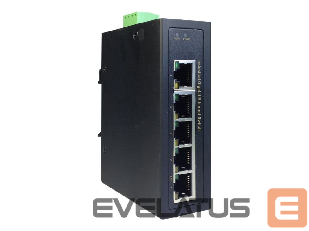 Server – muud tarvikud Digitus Industrial 5 Port Gigabit Switch | DN-651107 | Unmanaged | DIN rail mountable