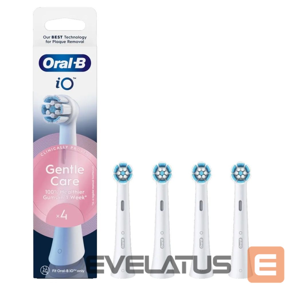Hambahari Oral-B Replaceable toothbrush heads | iO Gentle Care | Heads | For adults | Number of brush heads included 4 | Number of teeth brushing modes Does not apply | White