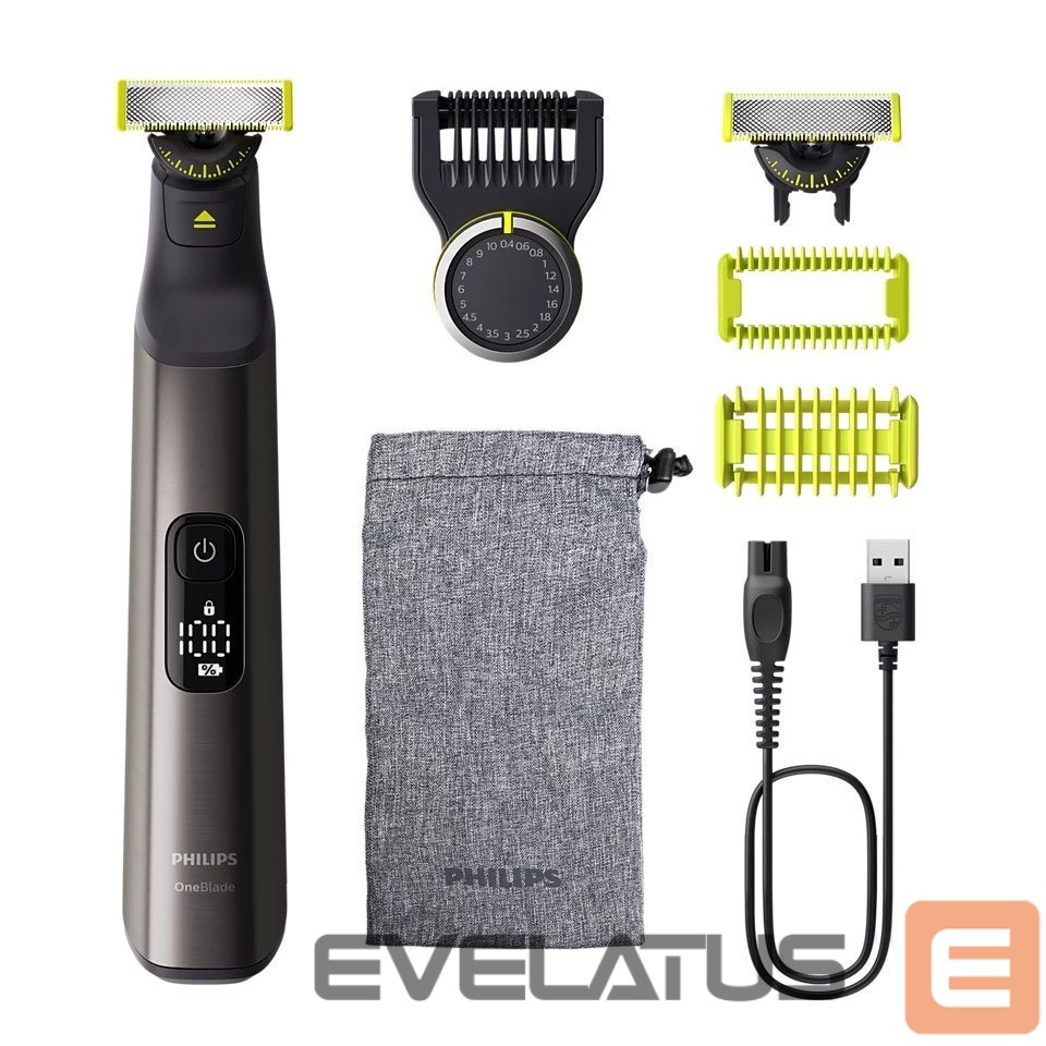 Juukselõikur Philips | Hair Trimmer for Face and Body | QP6552/15 OneBlade Pro 360 | Cordless | Wet & Dry | Number of length steps 20 | Chrome