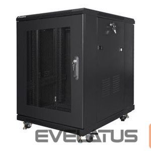 Serverid Lanberg  Rack cabinet 19" free-standing 15U/600x800 (flat pack) with mesh door, black | 