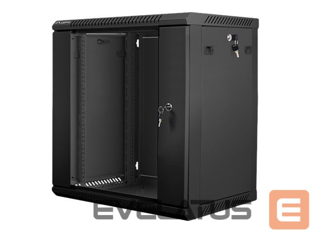Serverid Lanberg Rack cabinet 19" wall-mount 12U/600x450 (flat pack) with glass door V2, black |