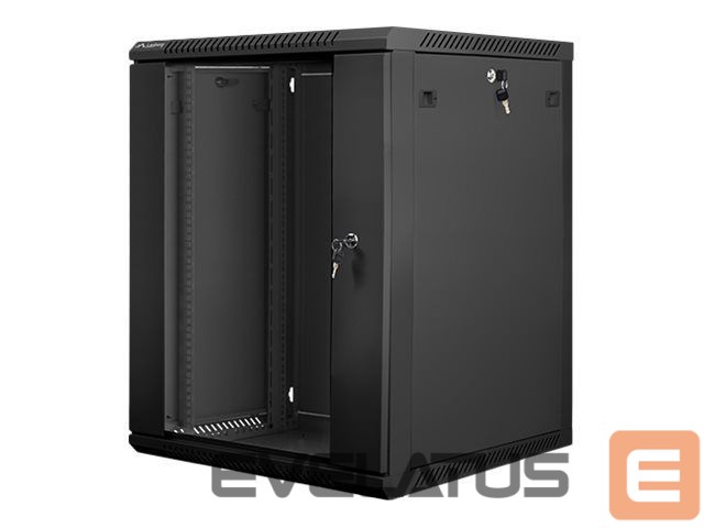 Serverid Lanberg Rack cabinet 19" wall-mount 15U/600x600 (flat pack) with glass door V2, black |