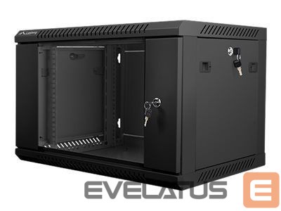 Serverid Lanberg Rack cabinet 19" wall-mount 6U/600x450 (flat pack) with glass door V2, black |