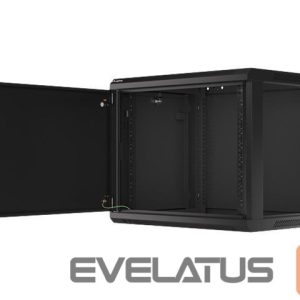 Serverid Lanberg  Rack cabinet 19" wall-mount 9U/600x450 for self-assembly with metal door (flat pack), black | 