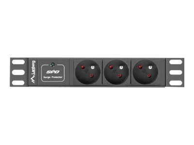Serverid Lanberg Power Distribution Unit (PDU) 10" 1U 16A 2m 3x French Outlets | PDU-03E-0200-BK