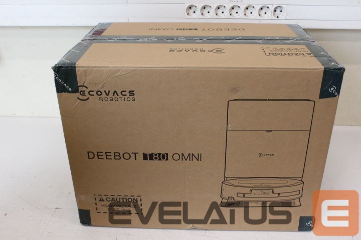 Tolmuimeja Ecovacs SALE OUT. DEEBOT T80 OMNI Vacuum cleaner, Robot, Wet&Dry, 18000Pa, TruEdge 2.0, ZeroTangle 3.0, Carpet Care, Black + Auto-empty stat | Robotic Vacuum Cleaner | DEEBOT T80 OMNI | Wet&Dry | Li-ion | 6400 mAh | Dust capacity 0.22 L | 18000 Pa | Black | DAMAGED PACKAGING, USED, DIRTY, SCRATCHED