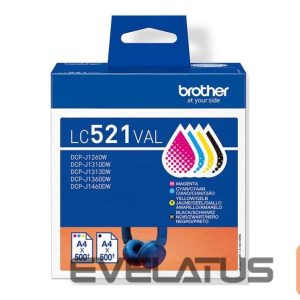 Tarvikud ja tarvikud Brother  LC521VAL Inkjet Cartridge Value Pack C/M/Y/K | 