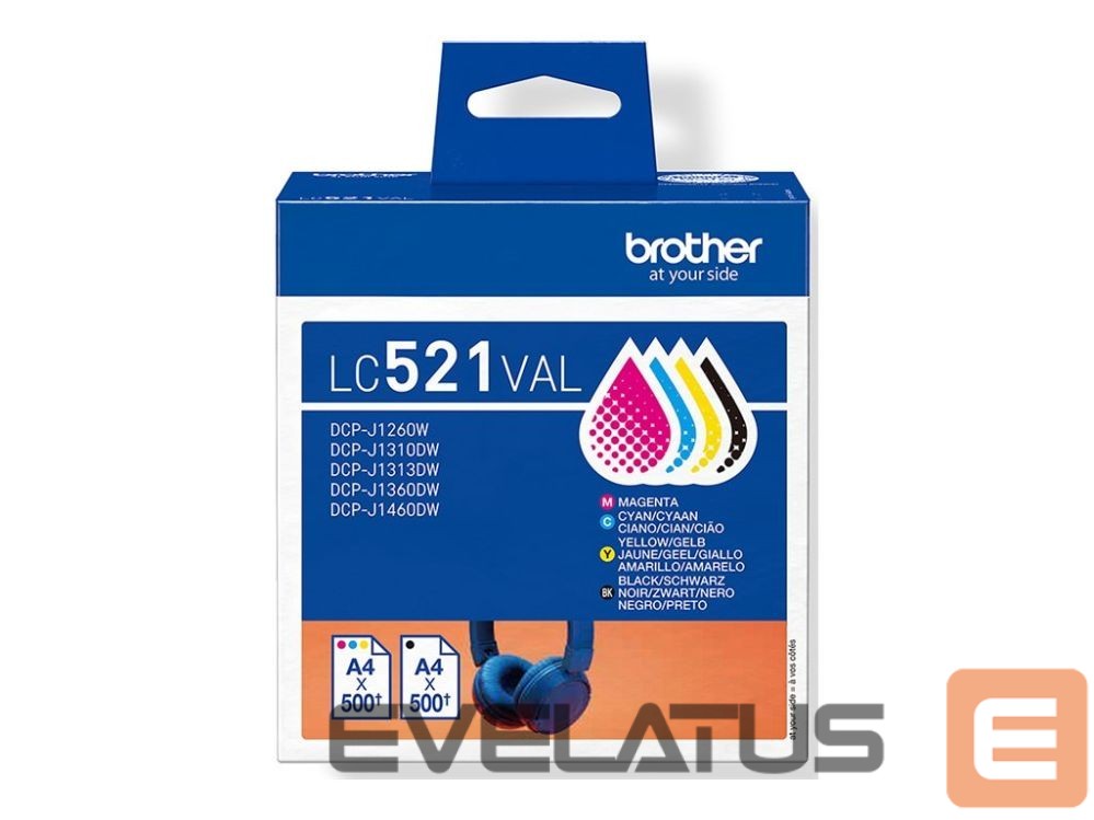 Tarvikud ja tarvikud Brother LC521VAL Inkjet Cartridge Value Pack C/M/Y/K |