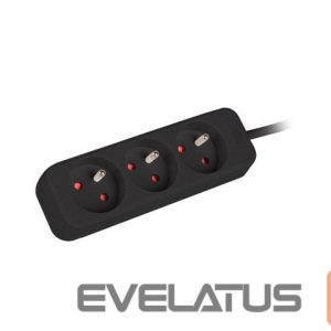 Serverid Lanberg  Cable Power Strip, 3X French Outlets Quality-Grade Copper, 1.5 m | PS0-03E-0150-BK 