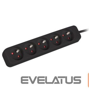 Serverid Lanberg  Cable Power Strip, 5X French Outlets Quality-Grade Copper, 1.5 m | PS0-05E-0150-BK 