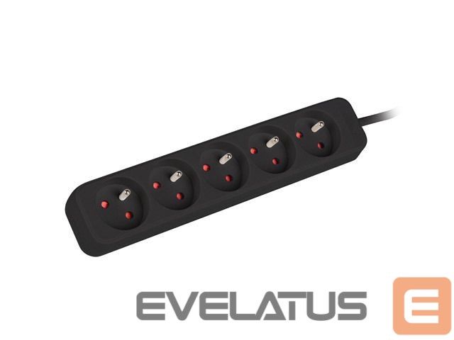 Serverid Lanberg Cable Power Strip, 5X French Outlets Quality-Grade Copper, 1.5 m | PS0-05E-0150-BK