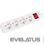 Serverid Lanberg  Cable Power Strip, 4X French Outlets with Switch, Quality-Grade Copper, 1.5 m | PS1-04E-0150-W 