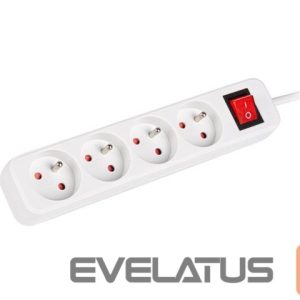 Serverid Lanberg  Cable Power Strip, 4X French Outlets with Switch, Quality-Grade Copper, 1.5 m | PS1-04E-0150-W 
