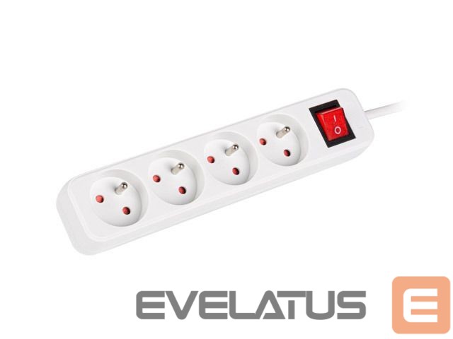 Serverid Lanberg Cable Power Strip, 4X French Outlets with Switch, Quality-Grade Copper, 1.5 m | PS1-04E-0150-W