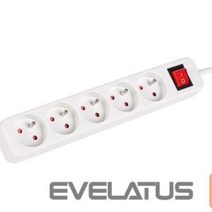 Serverid Lanberg  Cable Power Strip, 5X French Outlets with Switch, Quality-Grade Copper, 1.5 m | PS1-05E-0150-W 