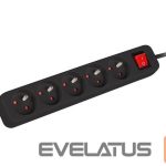 Serverid Lanberg  Cable Power Strip, 5X French Outlets with Switch, Quality-Grade Copper, 1.5 m | PS1-05E-0150-BK 