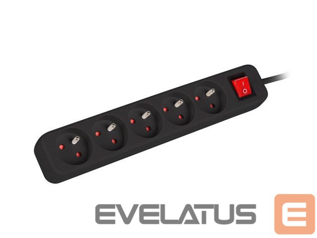 Serverid Lanberg Cable Power Strip, 5X French Outlets with Switch, Quality-Grade Copper, 1.5 m | PS1-05E-0150-BK