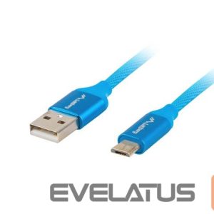 Kaabel Lanberg  USB Micro to USB-A 2.0 Cable Blue Premium QC 3.0, 1.8 m | CA-USBM-20CU-0018-BL | USB Micro to USB Type-A 