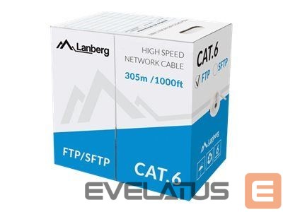 Monitori tarvik Lanberg LAN Cable Cat.6 FTP, Solid CU Grey CPR + Fluke Passed | LCF6-11CU-0305-S | 305 m