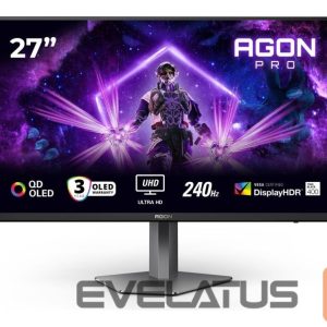 Monitorid AOC  AG276UZD AGON 27" QD-OLED Monitor 3840x2160/16:9/250cd/m2/0.03ms  HDMI, DP, USB, Headphone out 
