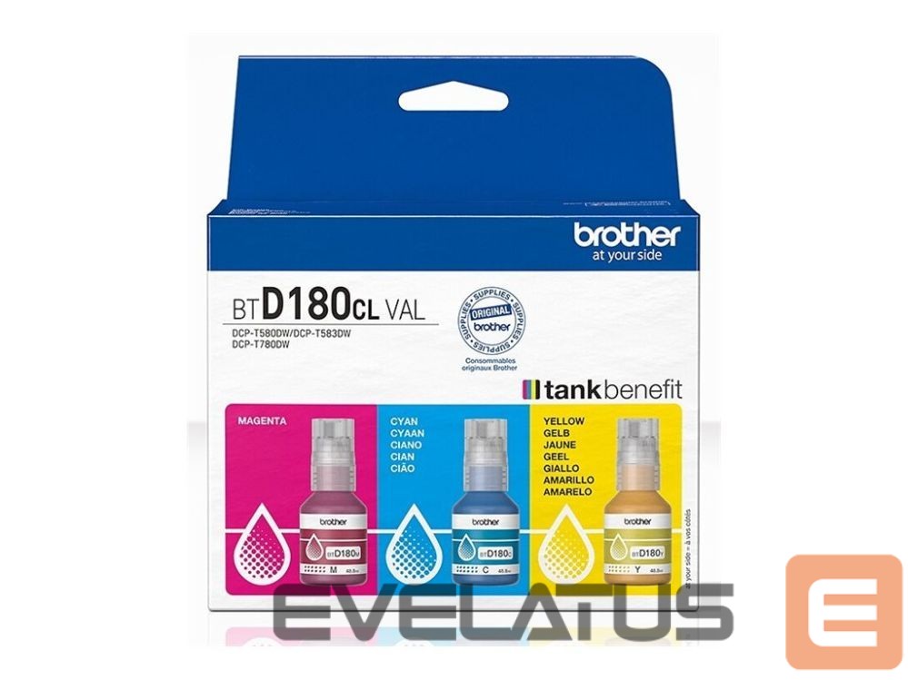 Tarvikud ja tarvikud Brother BTD180CL | Ink refill | Yellow, Cyan, Magenta