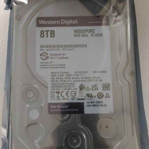 Kõvaketas HDD Western Digital  SALE OUT.  Purple Surveillance Hard Drive 8TB 256MB SATA |  Surveillance Hard Drive | Purple Surveillance WD85PURZ | 5640 RPM | 8000 GB | REFURBISHED 