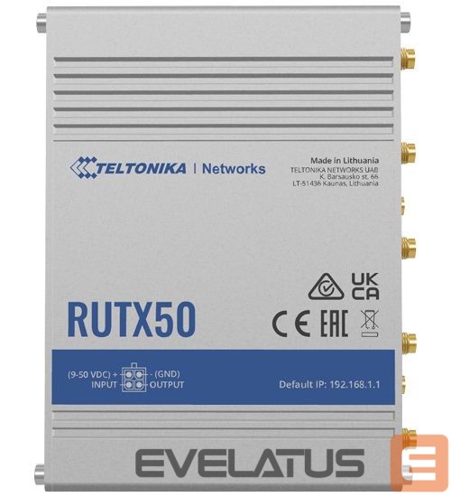 Ruuterid Teltonika INDUSTRIAL 5G ROUTER | RUTX50 | 802.11ac | 867 Mbit/s | 10/100/1000 Mbps Mbit/s | Ethernet LAN (RJ-45) ports 5 | Mesh Support Yes | MU-MiMO Yes | 5G | Antenna type Internal