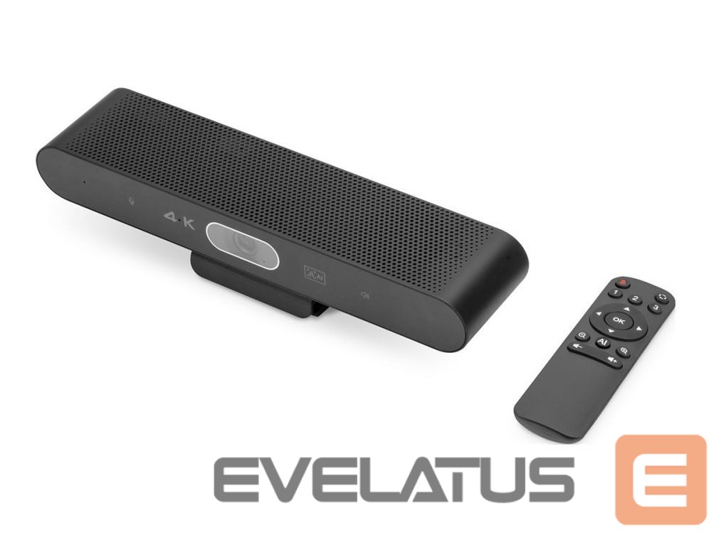 Veebikaamera Digitus 4K All-in-One Video Bar Mini – Video Conference System, Black/Gray