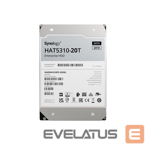 Kõvaketas HDD Synology 20000 GB | 7200 RPM | Hard Drive | HAT5310-20T
