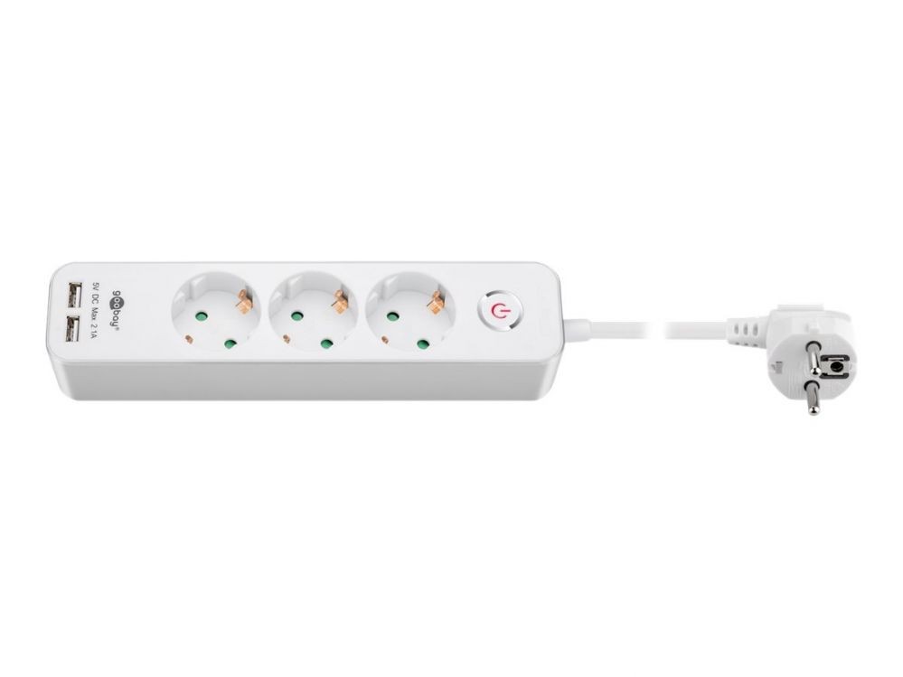 Kaitselüliti Goobay 41264 3-Way Power Strip with Switch and USB | Sockets quantity 3