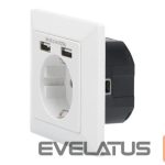 Server – muud tarvikud Digitus  Safety socket for flush mounting with 2 USB ports | DA-70613 