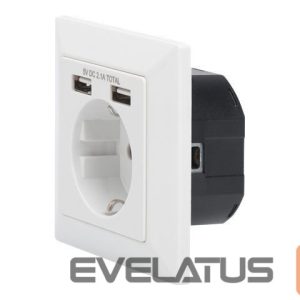 Server – muud tarvikud Digitus  Safety socket for flush mounting with 2 USB ports | DA-70613 