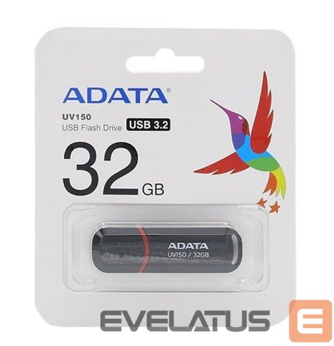 Mälupulk ADATA MEMORY DRIVE FLASH USB3.1 32GB/BLACK AUV150-32G-RBK