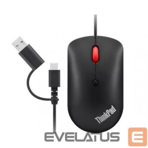 Arvutihiir Lenovo  ThinkPad USB-C Wired Compact Mouse Raven black, USB-C 