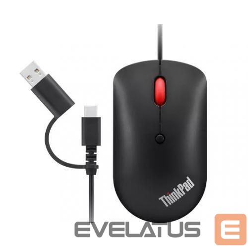 Arvutihiir Lenovo ThinkPad USB-C Wired Compact Mouse Raven black, USB-C