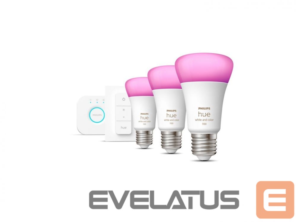 LED pirn Philips Hue WCA Starter Kit 9W A60 E27 3pcs, Bridge, Switch