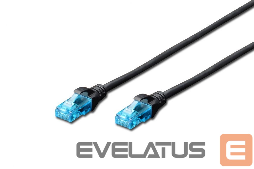 Üleminek Digitus CAT 5e U-UTP Patch cord, PVC AWG 26/7, Modular RJ45 (8/8) plug, 3 m, Black