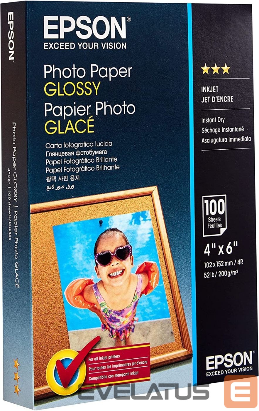 Kontoritarbed EPSON Photo Paper Glossy 10 x 15 cm, 200 g/m²