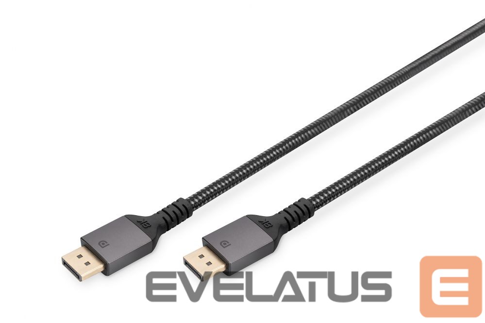 Monitori tarvik Digitus DisplayPort Connector Cable 1.4 DB-340201-010-S Black, DP to DP, 1 m