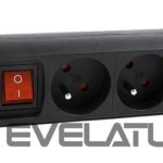 Kaabel EnerGenie  EG-PSU3F-01 UPS power strip, 3 FR sockets, 10 A, C14 plug, 0.6 m cable, black  0.6 m 