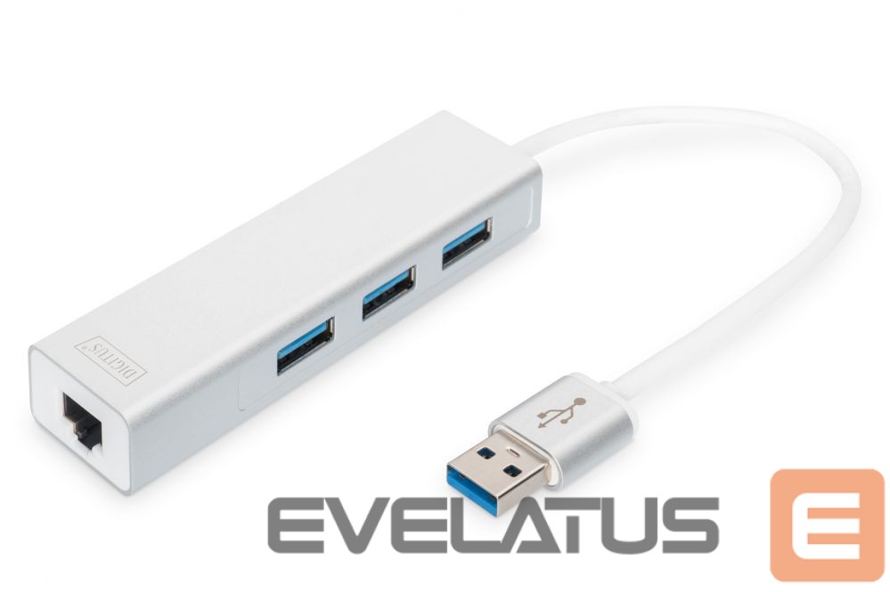 Kaabel Digitus 3-port USB Hub and Gigabit LAN adapter DA-70250-1