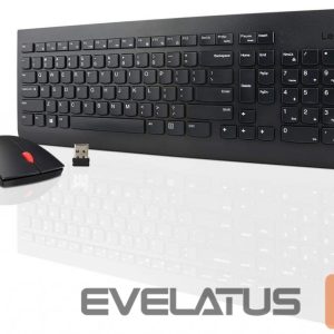 Arvuti klaviatuur Lenovo  Wireless Combo Keyboard & Mouse 510 2.4 GHz Wireless via Nano USB, Keyboard layout English, Black 