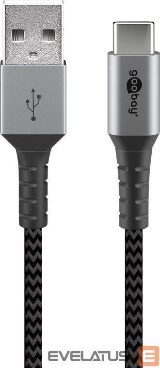 Kaabel Goobay USB-C to USB-A Textile Cable with Metal Plugs