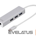Muu arvutitarvik Digitus  USB Type-C 3-Port Hub + Gigabit Ethernet 